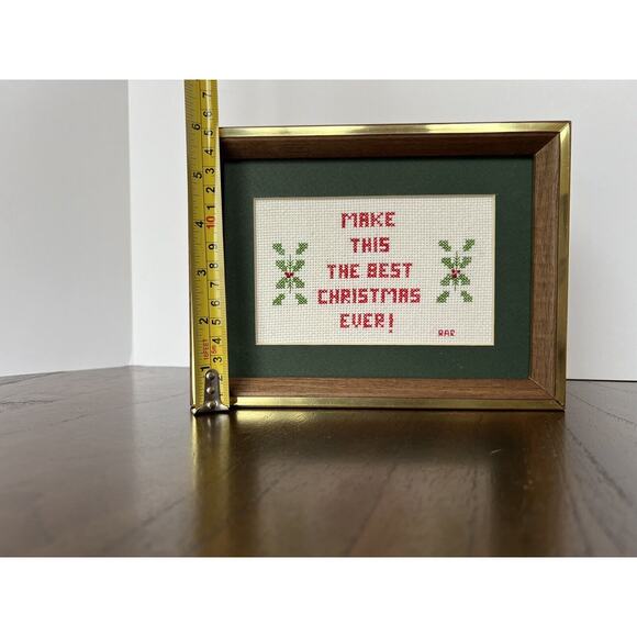 Completed Finished Cross Stitch, Matted & Framed, Christmas Decor, Cozy 8X6 - Picture 5 of 5